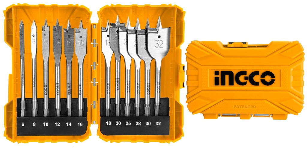 AKDL1201 12 PCS FLAT WOOD DRILL BITS SET