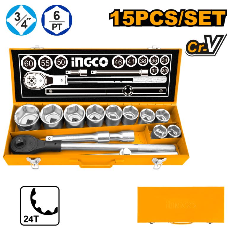 HKTS034151 15PCS 3/4" DR.SOCKET-SET