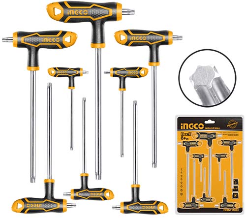 HHKT8083 10 Pcs T-HANDLE TORX WRENCH SET