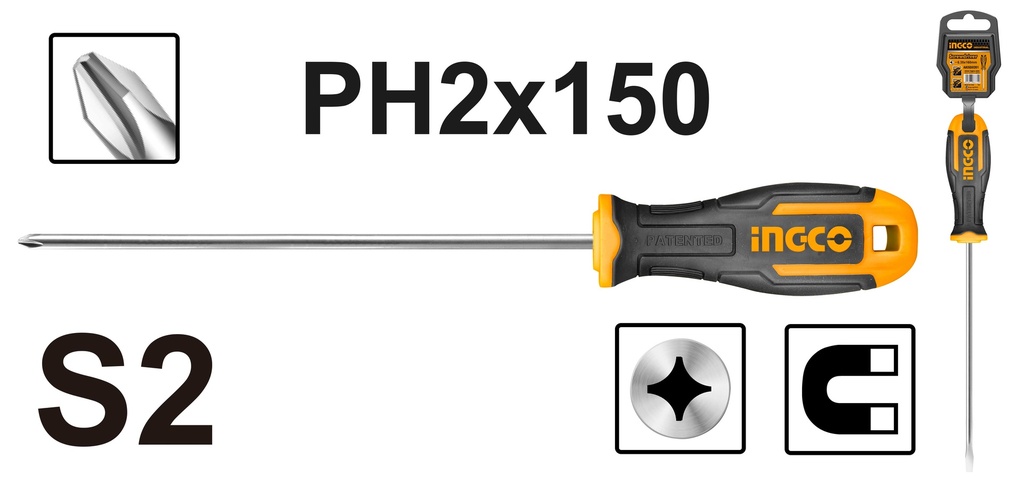 HS68PH2150 PHILLIPS SCREWDRIVER S2 PH2 150MM