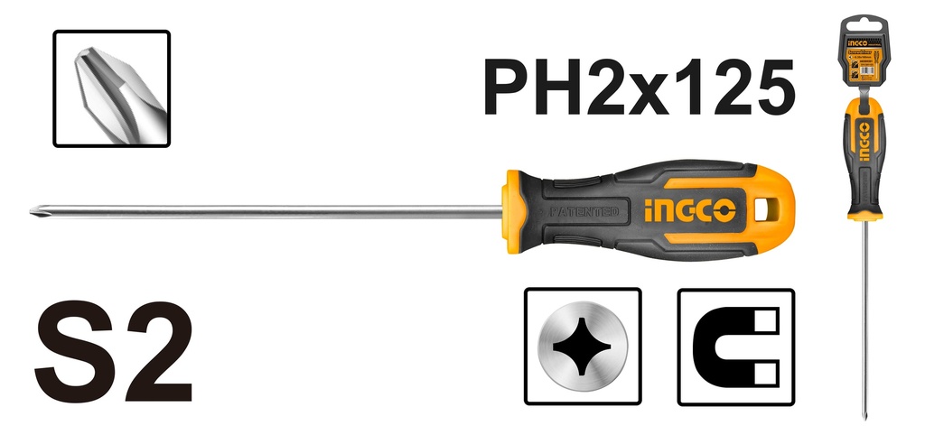 HS68PH2125 PHILLIPS SCREWDRIVER S2 PH2 125MM