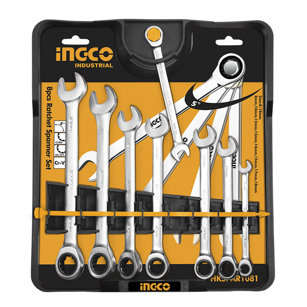 HKSPAR1081 RATCHET SPANNER SET