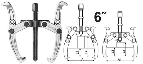 HGP08026 TWO JAWS GEAR PULLER 6"