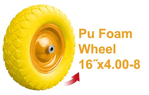 HHWB64018GPU-W WHEELBARROW WHEEL P.U FOAM 16"