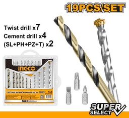 [AKSDB1901] AKSDB1901 19 PCS DRILL BIT AND SCREWDRIVER BIT SET